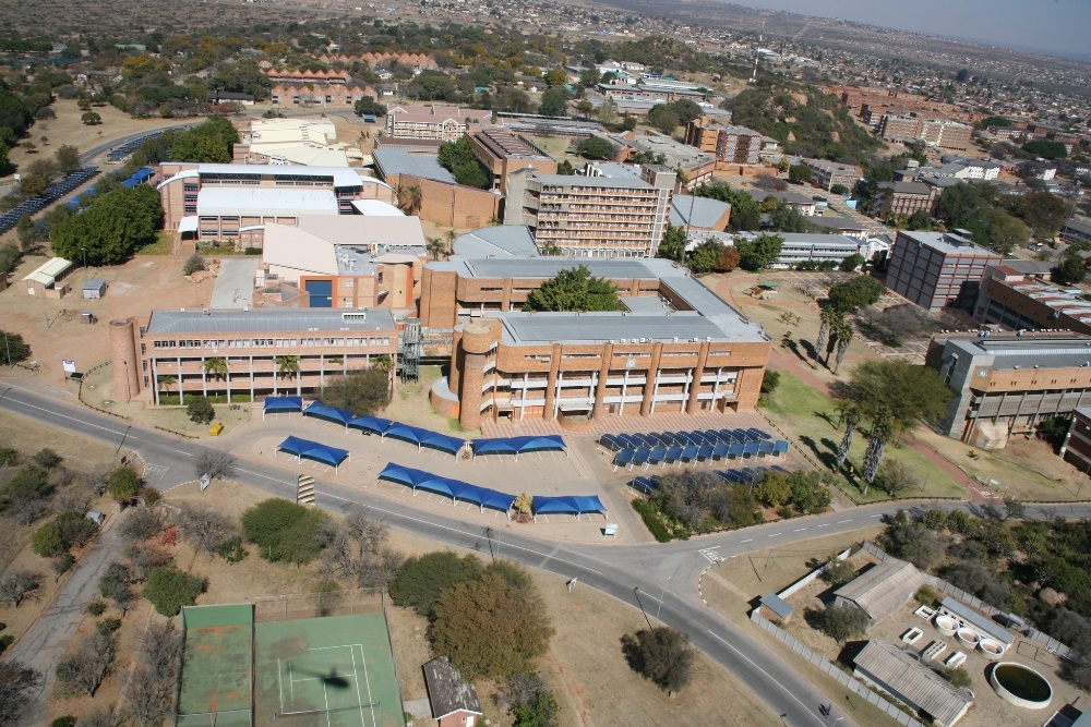 Aerial view of University of Limpopo academic buildings