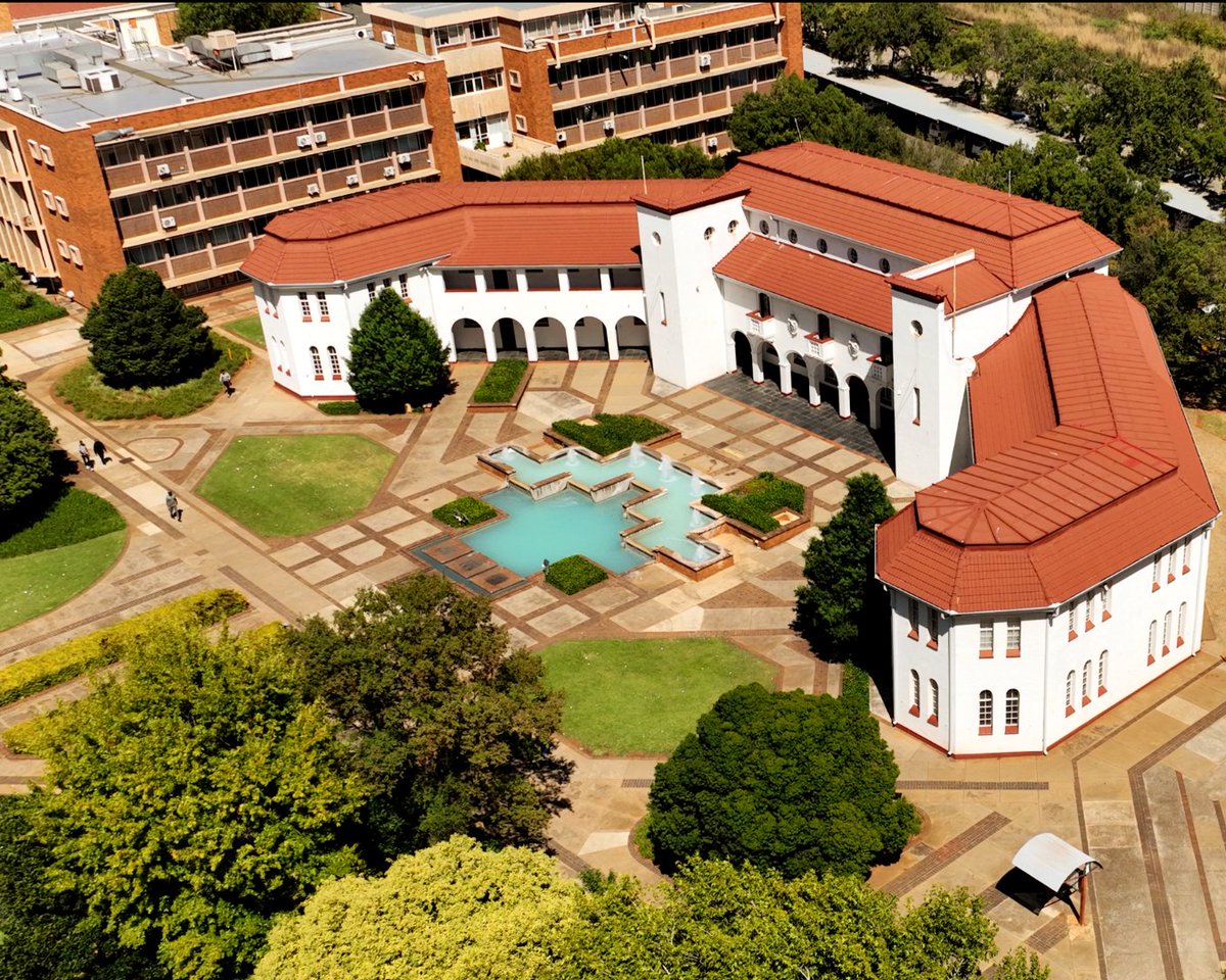 Aerial view of North-West University's Potchefstroom courtyard