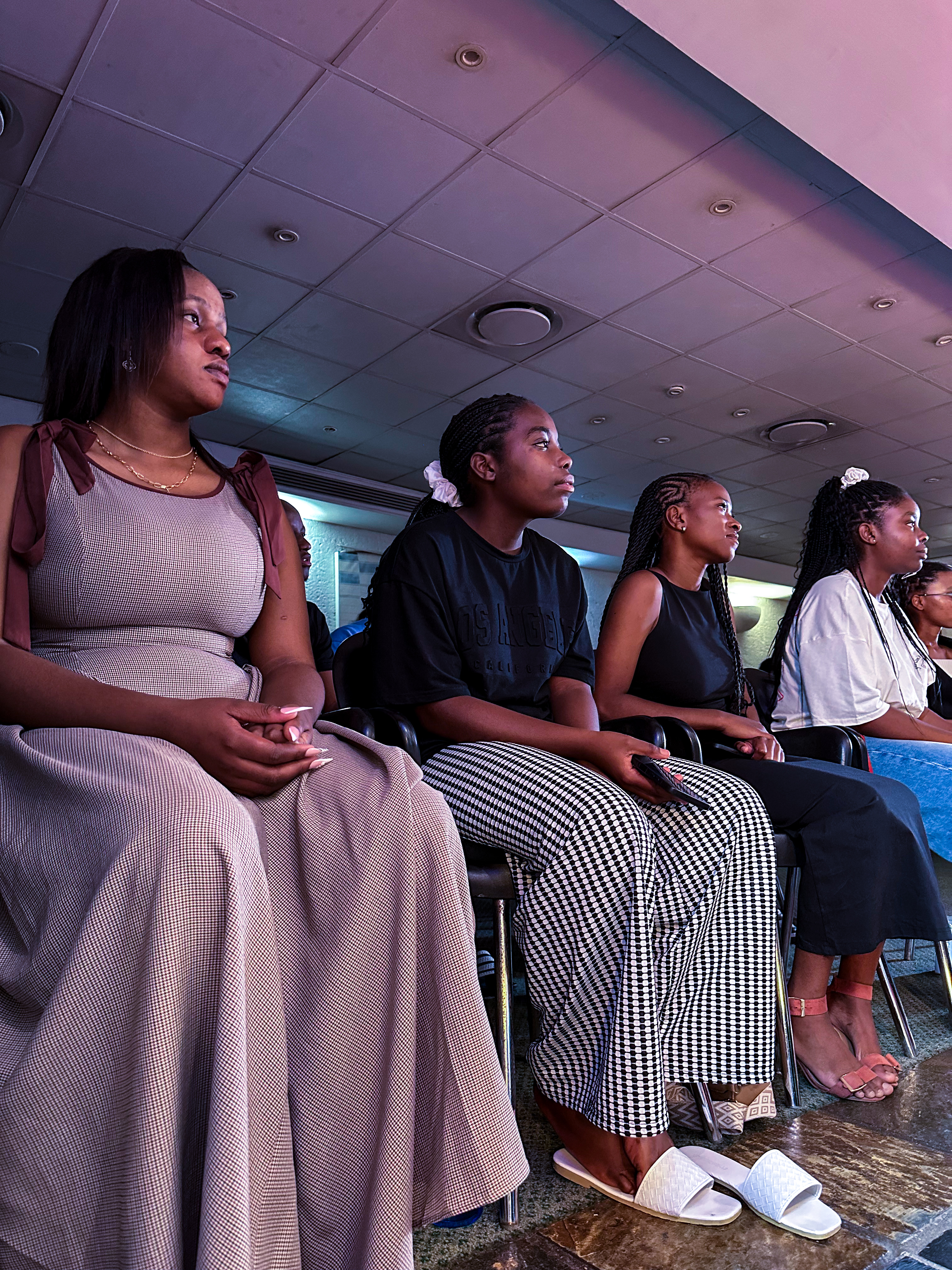 Church members engaged during service